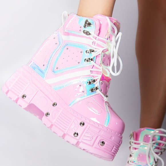 Anthony Wang Shoes - Anthony Wang X LASR Exclusive Mangosteen 05 Electro Shock Platform Sneakers